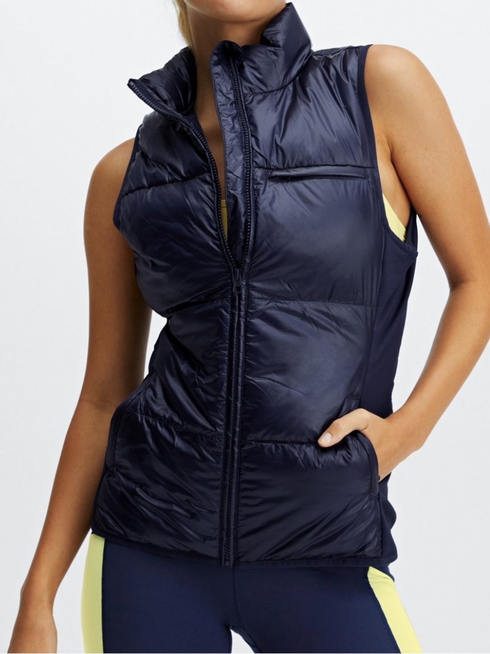 Fabletics Navy Puffer Vest - Lightweight Quilted Vest